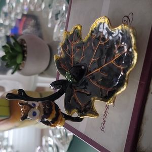 Owl. Jeweled trinket holder. New in box.